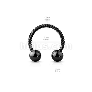 Twisted Rope 316L Surgical Steel Circular Barbell/Horseshoe - Image 8