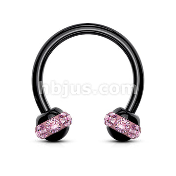 Crystals Paved Around ball Black PVD Over 316L Surgical Steel... - Image 5