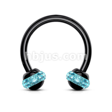 Crystals Paved Around ball Black PVD Over 316L Surgical Steel... - Image 6