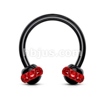 Crystals Paved Around ball Black PVD Over 316L Surgical Steel... - Image 7