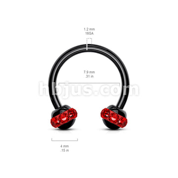 Crystals Paved Around ball Black PVD Over 316L Surgical Steel... - Image 8