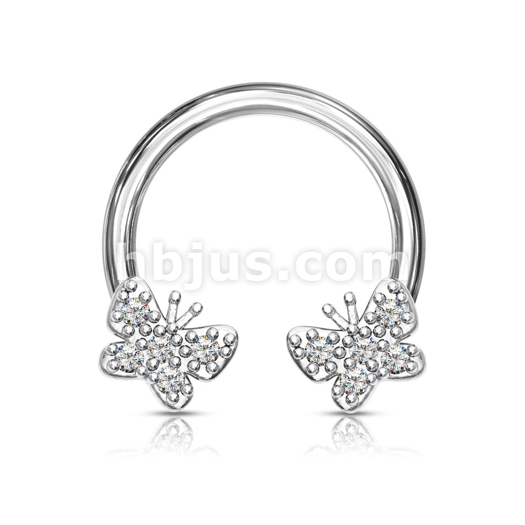 316L Surgical Steel CZ Paved Butterfly Ends 316L Surgical Steel... - Image 3