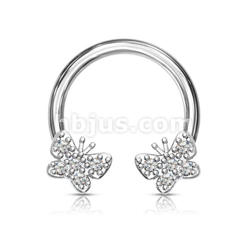 316L Surgical Steel CZ Paved Butterfly Ends 316L Surgical Steel... - Image 3
