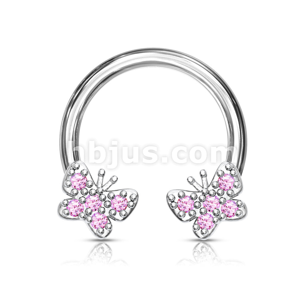 316L Surgical Steel CZ Paved Butterfly Ends 316L Surgical Steel... - Image 4