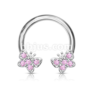 316L Surgical Steel CZ Paved Butterfly Ends 316L Surgical Steel... - Image 4