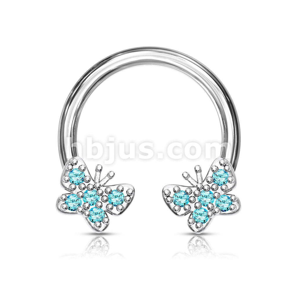 316L Surgical Steel CZ Paved Butterfly Ends 316L Surgical Steel... - Image 5