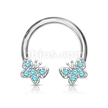 316L Surgical Steel CZ Paved Butterfly Ends 316L Surgical Steel... - Image 5