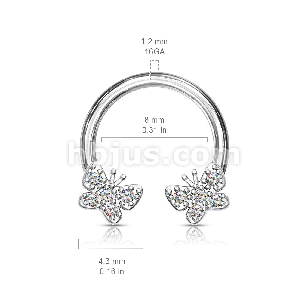 316L Surgical Steel CZ Paved Butterfly Ends 316L Surgical Steel... - Image 6