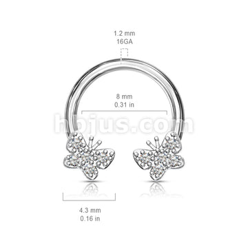 316L Surgical Steel CZ Paved Butterfly Ends 316L Surgical Steel... - Image 6
