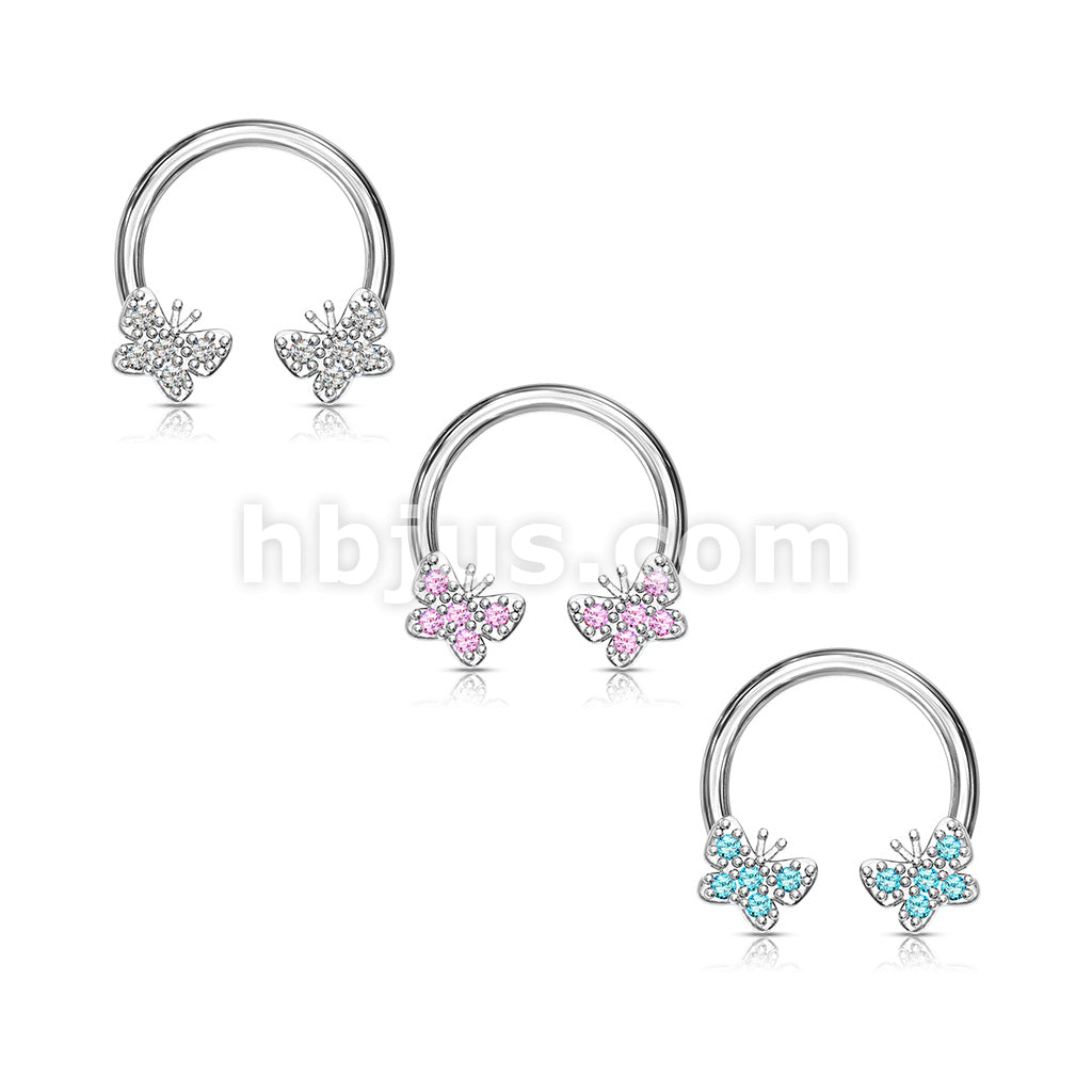 316L Surgical Steel CZ Paved Butterfly Ends 316L Surgical Steel... - Image 7