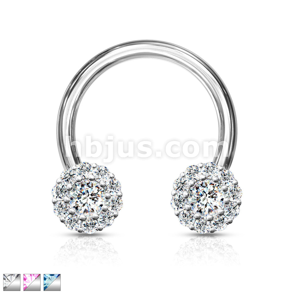 316L Surgical Steel Paved CZ Daisy Ends  316L Surgical Steel Circular... - Image 2