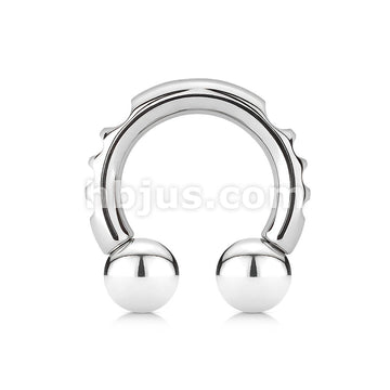 316L Surgical Steel Carved Circular 316L Surgical Stainless Steel - Image 2