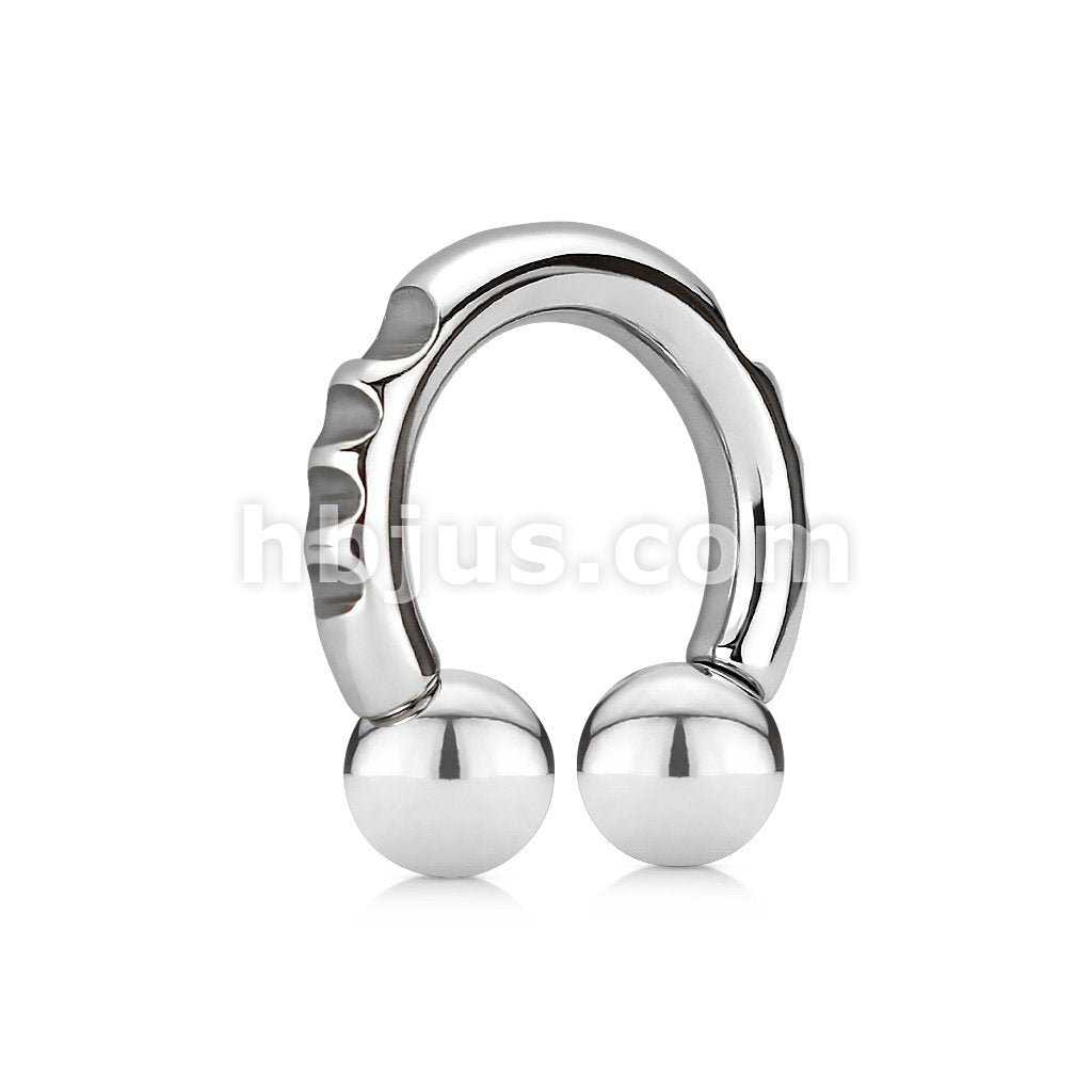 316L Surgical Steel Carved Circular 316L Surgical Stainless Steel - Image 3