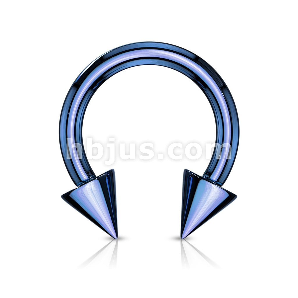 Horse Shoe Titanium IP Over 316L Surgical Steel w/Cone - Image 9