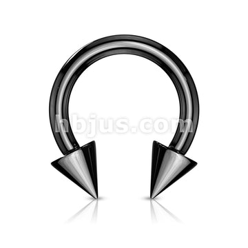 Horse Shoe Titanium IP Over 316L Surgical Steel w/Cone - Image 10