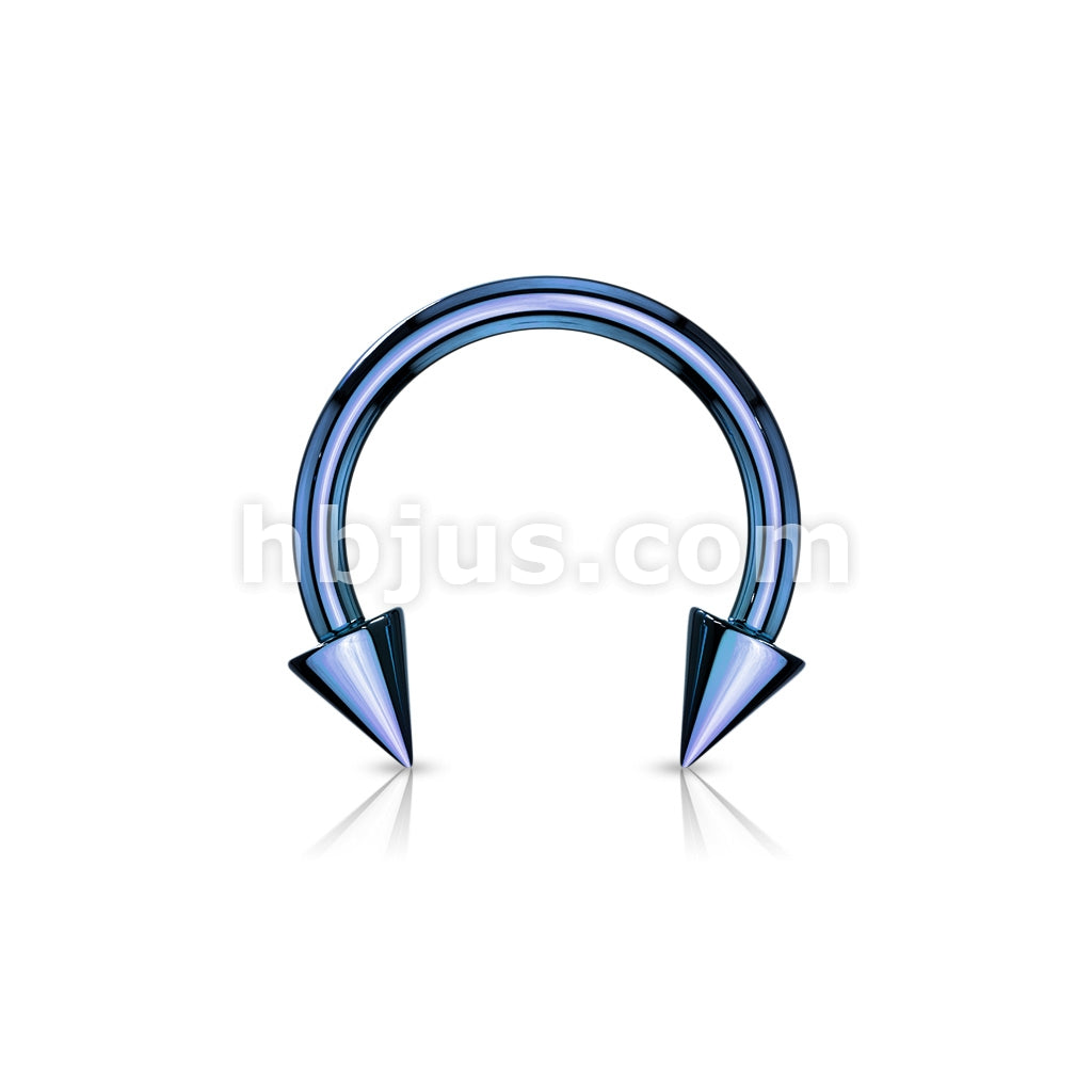 Horse Shoe Titanium IP Over 316L Surgical Steel w/Cone - Image 4