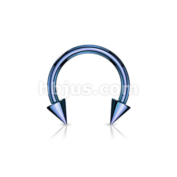 Horse Shoe Titanium IP Over 316L Surgical Steel w/Cone - Image 4