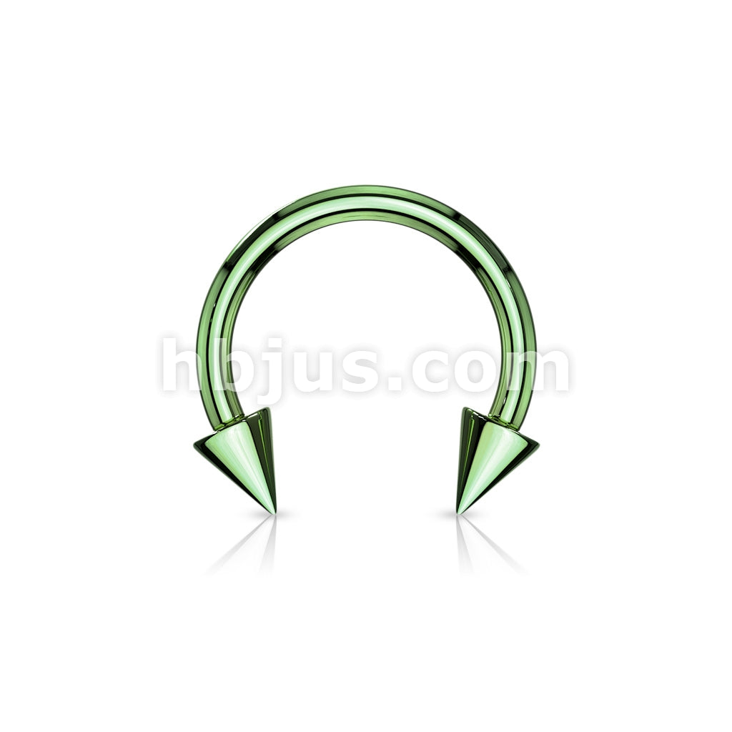Horse Shoe Titanium IP Over 316L Surgical Steel w/Cone - Image 5