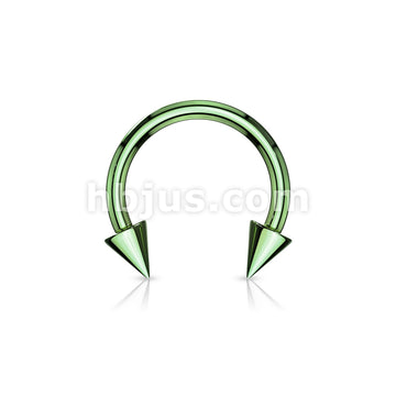 Horse Shoe Titanium IP Over 316L Surgical Steel w/Cone - Image 5