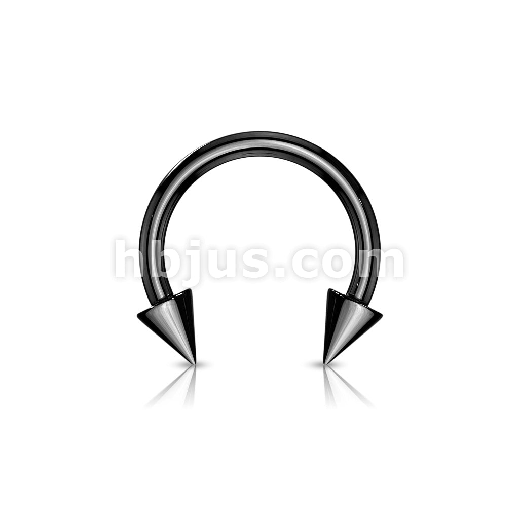 Horse Shoe Titanium IP Over 316L Surgical Steel w/Cone - Image 6