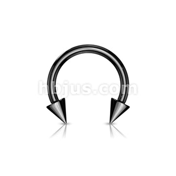 Horse Shoe Titanium IP Over 316L Surgical Steel w/Cone - Image 6