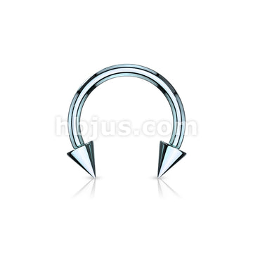 Horse Shoe Titanium IP Over 316L Surgical Steel w/Cone - Image 7