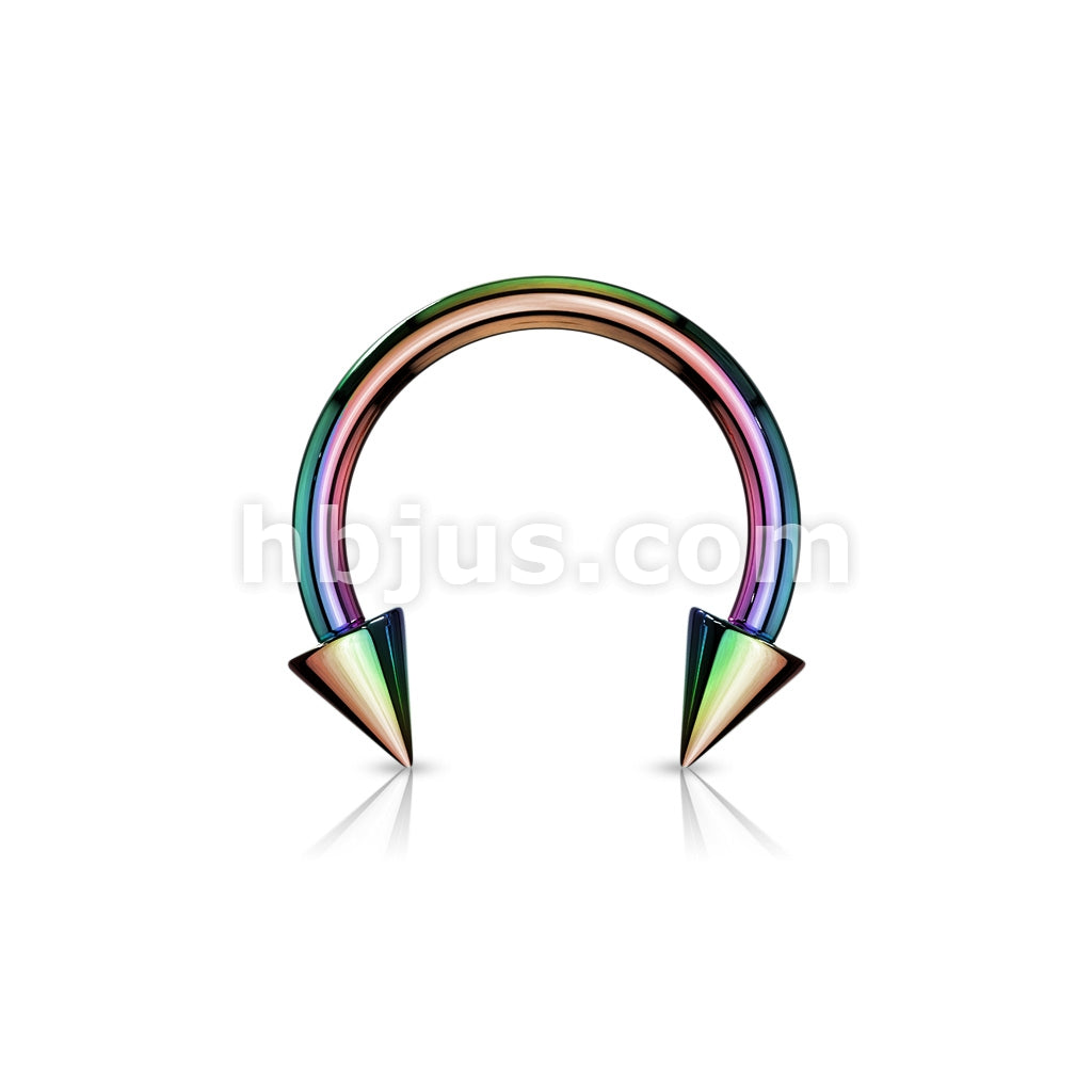 Horse Shoe Titanium IP Over 316L Surgical Steel w/Cone - Image 8