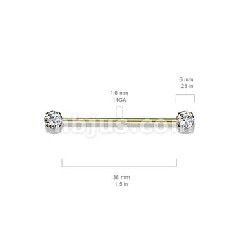 316L Surgical Steel Threadless Push in Industrial Barbells with Prong... - Image 11