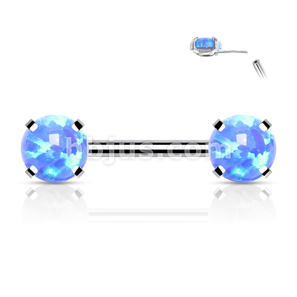 316L Surgical Steel Threadless Push in Nipple Barbells with Prong Set... - Image 5