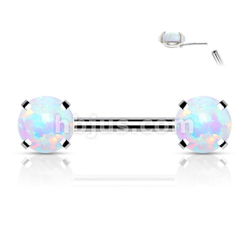 316L Surgical Steel Threadless Push in Nipple Barbells with Prong Set... - Image 6