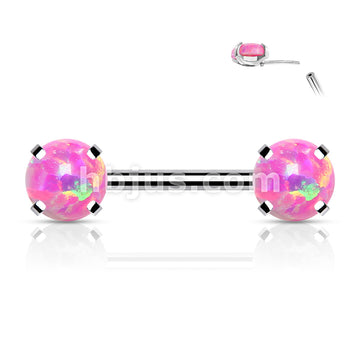 316L Surgical Steel Threadless Push in Nipple Barbells with Prong Set... - Image 7