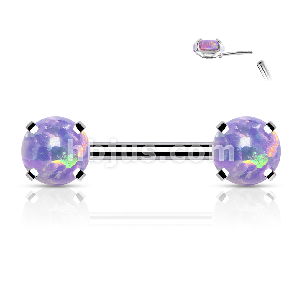 316L Surgical Steel Threadless Push in Nipple Barbells with Prong Set... - Image 8