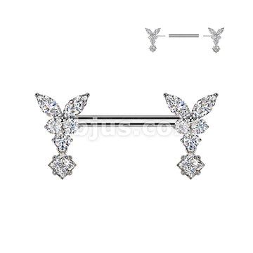 316L Surgical Steel 316L Surgical Steel Threadless Push In Butterfly CZ... - Image 2