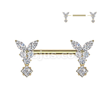 316L Surgical Steel 316L Surgical Steel Threadless Push In Butterfly CZ... - Image 3