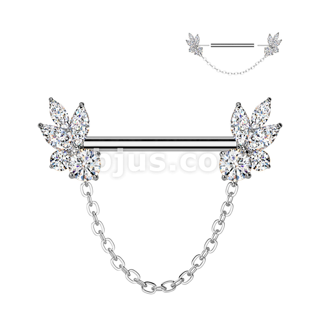 316L Surgical Steel 316L Surgical Steel Threadless Push In Marquise CZ... - Image 2