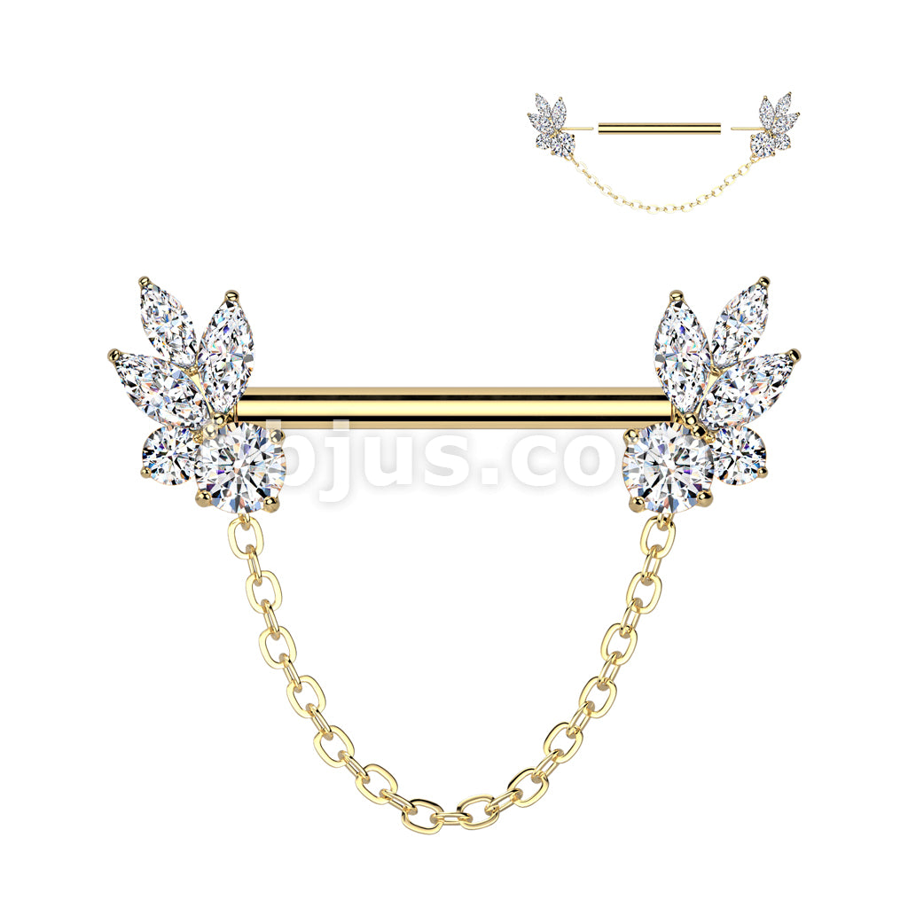 316L Surgical Steel 316L Surgical Steel Threadless Push In Marquise CZ... - Image 3