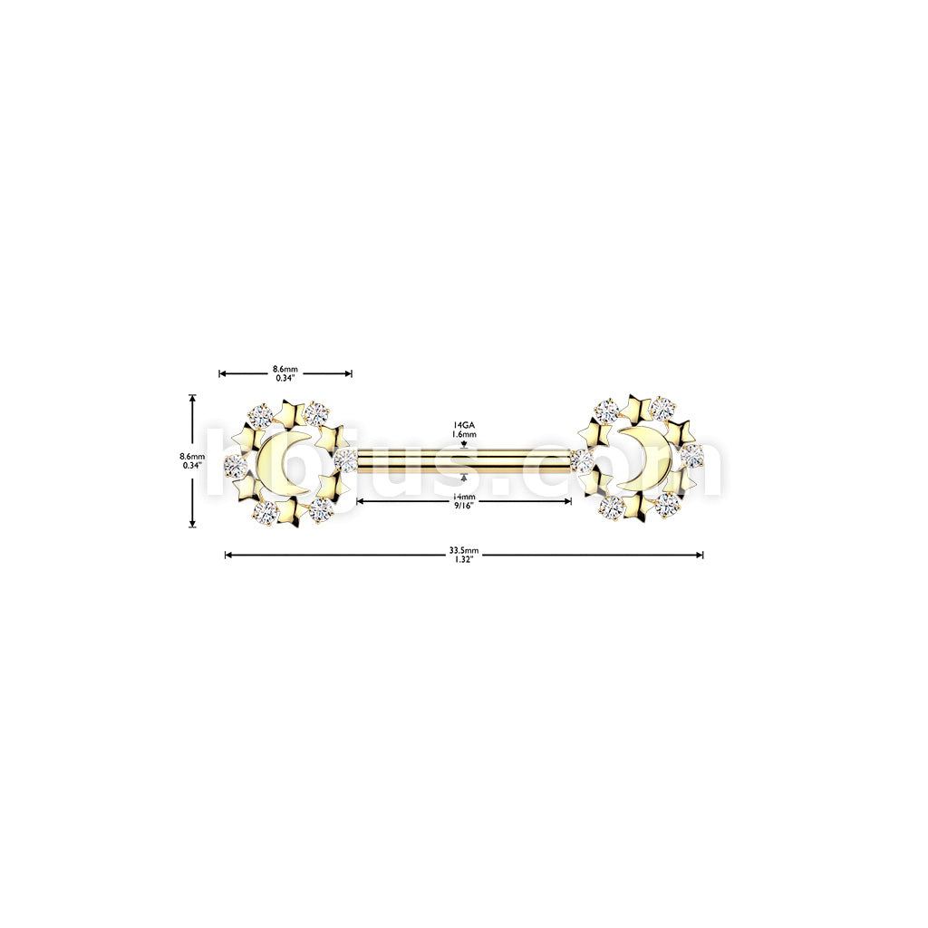 316L Surgical Steel 316L Threadless Push In Crescent Moon Nipple... - Image 4