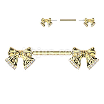 316L Surgical Steel 316L Threadless Push In Pave CZ Tip Ribbon Nipple... - Image 3
