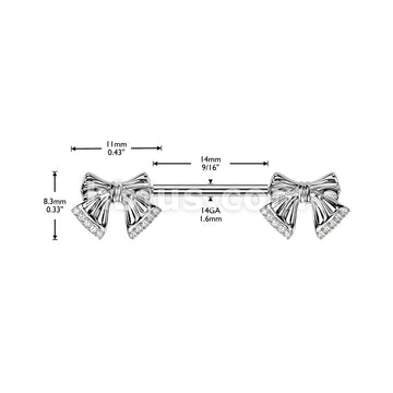 316L Surgical Steel 316L Threadless Push In Pave CZ Tip Ribbon Nipple... - Image 4