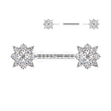316L Surgical Steel 316L Threadless Push In CZ Cluster With CZ Flower... - Image 2