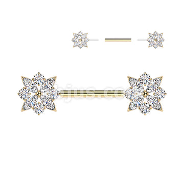 316L Surgical Steel 316L Threadless Push In CZ Cluster With CZ Flower... - Image 3