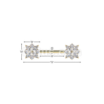 316L Surgical Steel 316L Threadless Push In CZ Cluster With CZ Flower... - Image 4
