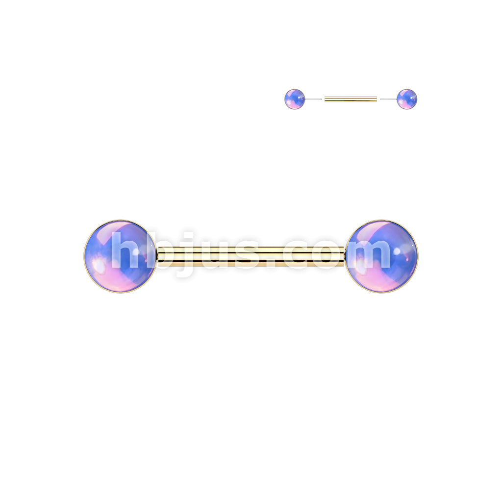 316L Surgical Steel 316L Threadless Push In Nipple Barbell With Round... - Image 3