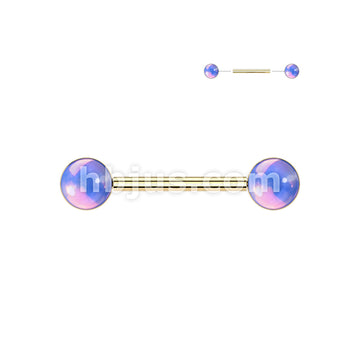 316L Surgical Steel 316L Threadless Push In Nipple Barbell With Round... - Image 3