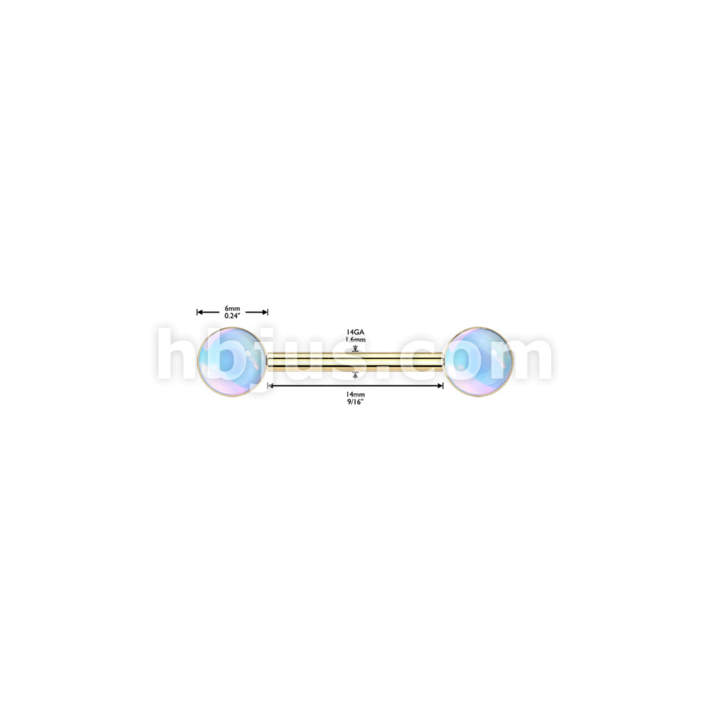 316L Surgical Steel 316L Threadless Push In Nipple Barbell With Round... - Image 8
