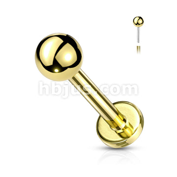 Push In Top Ball PVD Over316L Surgical Steel Threadless Labret, Monroe,... - Image 3