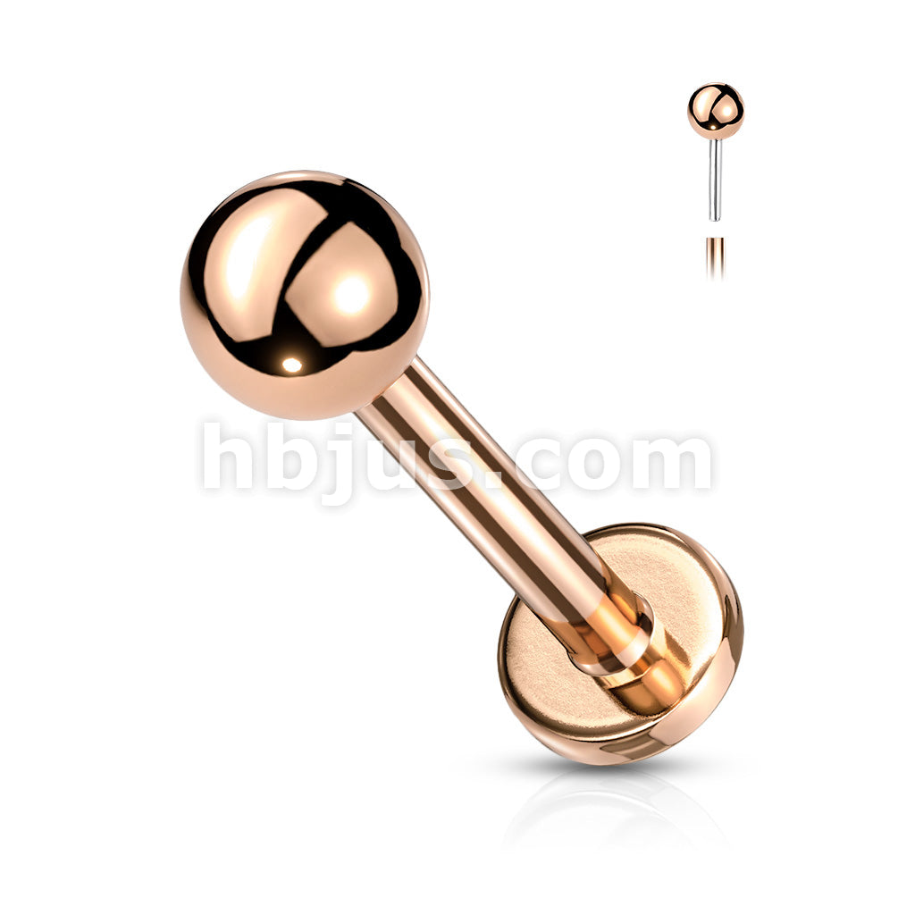Push In Top Ball PVD Over316L Surgical Steel Threadless Labret, Monroe,... - Image 5