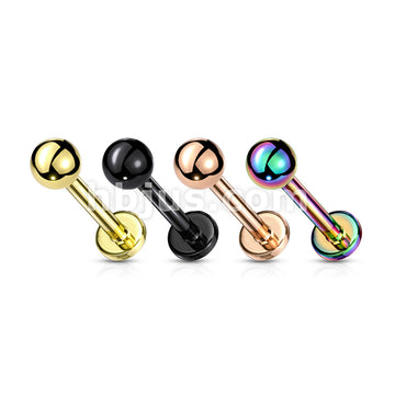 Push In Top Ball PVD Over316L Surgical Steel Threadless Labret, Monroe,... - Image 7