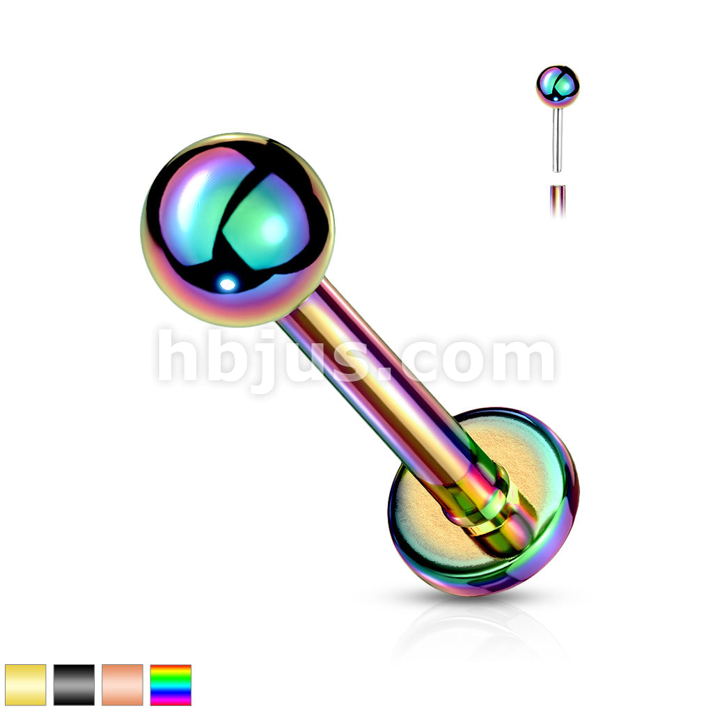 Push In Top Ball PVD Over316L Surgical Steel Threadless Labret, Monroe,... - Image 2