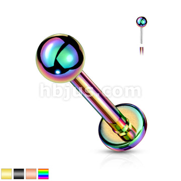 Push In Top Ball PVD Over316L Surgical Steel Threadless Labret, Monroe,... - Image 2